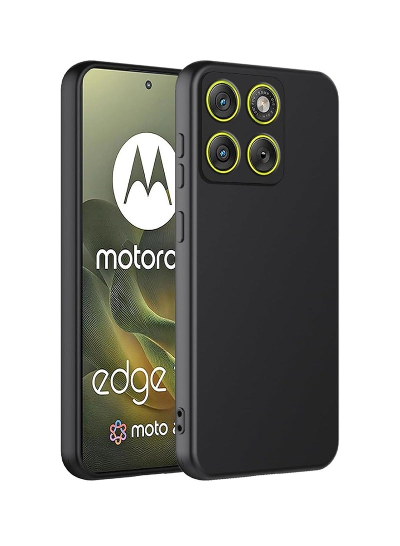 Case for Motorola Edge 70 Soft Silicone TPU Case Cover Matte Black Protective Rubber Slim Fit Drop Protection Designed for Moto Edge 70 - Image 1